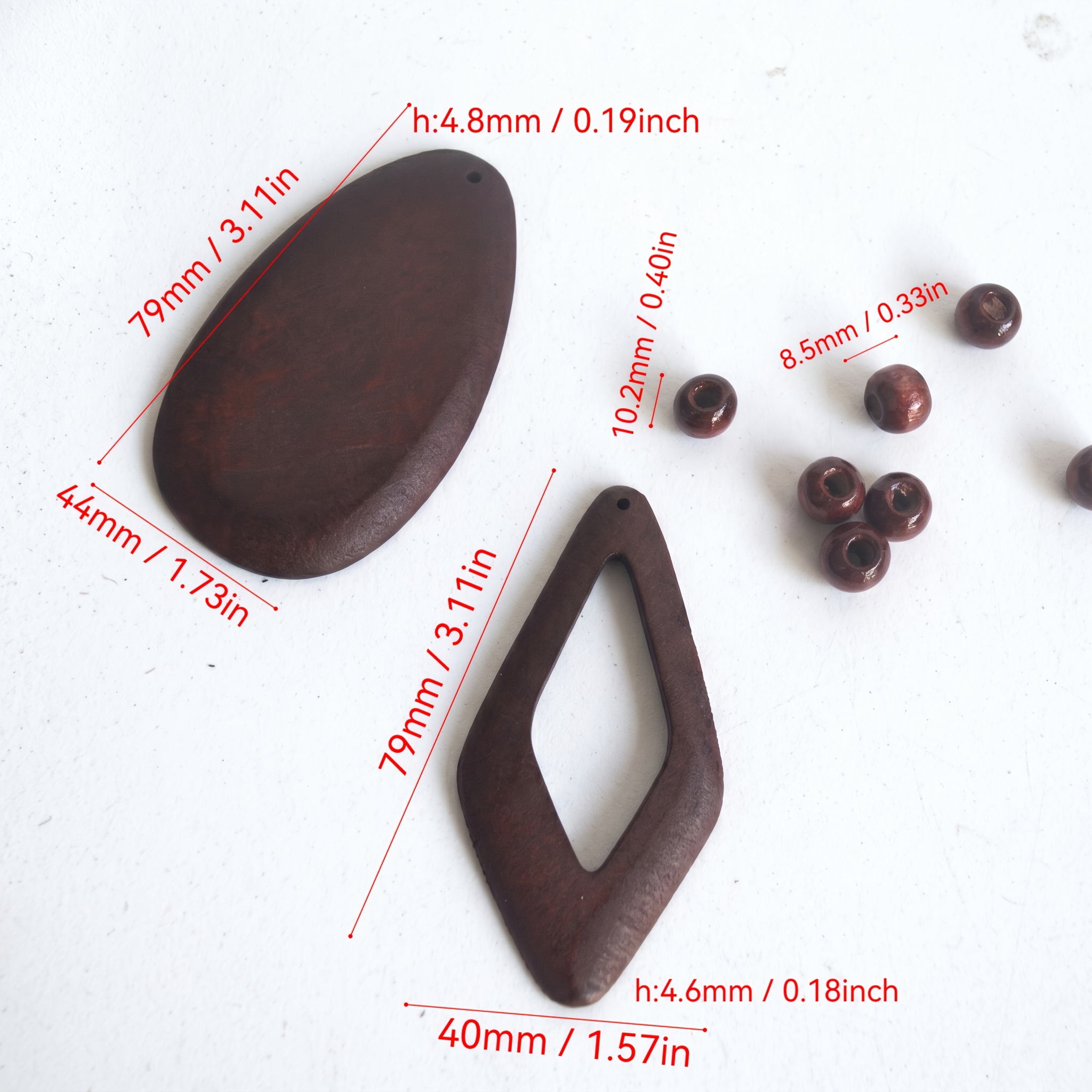 12pcs Retro Geometric Rhombus Pendants for DIY Earrings
